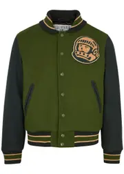 Billionaire Boys Club Astro Head Panelled Felt Varsity Jacket - Green - L L