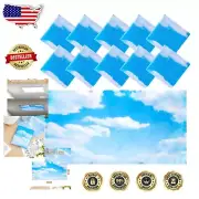 10-Pack Blue Sky and Cloud Fluorescent Light Covers - 2x4 ft Magnetic Filters