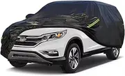 RAHALOY Breathable Lightweight Full Car Cover for Honda CR-V,Moisture-Proof,Waterproof,Scratch-Resistant,Travel-Friendly,Sun Protection,Universal Fit for SUV (Black 2017-2022)