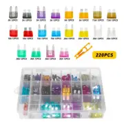 Set Mini of 220 Car Fuse Assortment Assorted Kit Auto Blade Truck Automotive