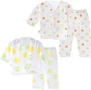 [AGrape] Newborn Baby Clothes 2-Piece Set - 100% Cotton Ultra-Soft 2 Long Sleeve Outfits, Safe Unisex Essentials with Milestone & Temperature Control, 0-3 Months for Girls & Boys(Newborn(2.2~3.8Kg)