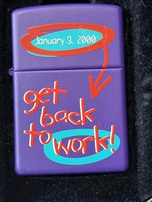 ZIPPO MILLENNIUM SERIES JANUARY 2 2000"GET BACK TO WORK" ZIPPO 768 BNIT