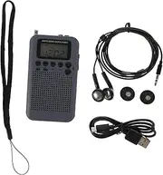HOMSFOU Portable Am Fm Mini Radio with Band Tuning Rechargeable Battery LCD Screen for Hiking and Travel Easy Operation Grey Color