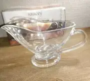 CIRCLEWARE SAUCEY 10oz GRAVY SAUCE BOAT Clear Glass New in Box