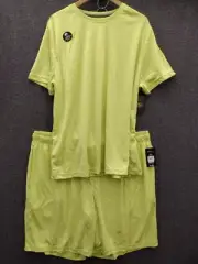 Athletic Works Dri Works Acid Yellow Quick Moisture Wicking T-Shirt & Shorts 2XL