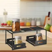 Under Sink Shelf Saving Space Slide Out Sink Shelf for Cabinet Office Pantry