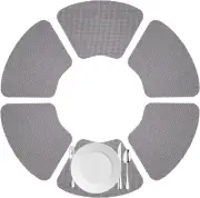 Fishnet Wedge Placemat for round Table, Blackened Pearl, Set of 6, Small