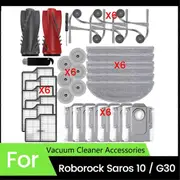 34PCS Accessories Kit for Roborock Saros 10 Robot Vacuum Dual Main Brush Side Brushes HEPA Filters M As Shown