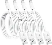 4 Pack [Apple MFi Certified] Apple Charging Cables 1ft, iPhone Chargers Lightning Cable 1 Foot, Fast iPhone Charging Cord for iPhone 14/14Pro/13/13Pro/12/11/11Pro/11Max/ X/XS/XR/XS Max/8, ipad(White)