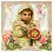 Whimsy Dust Girl Winter Roses Quilt Block Multi Szs FrEE ShiP WoRld Wide