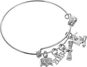 Parliky Unique Graduation Bangle for Women 2023 College Graduation Present Adjustable Charm Bangle Graduation Party