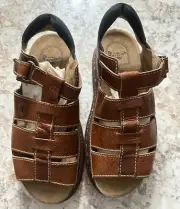 Dr Martens Men’s 13 Leather Slides Sandals DUNE Brown DMs Y2K Chunky VTG