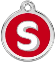 Red Dingo Alphabet "S" - Lifetime Guarantee - Cat, Dog, Pet ID Tag Engraved