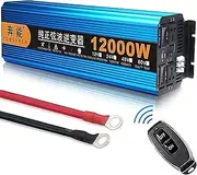 Pure Sine Wave Inverter 12V 24V 220 V Voltage Converter Power Solar Inverter DC AC Converter Power EU Sockets and USB Ports Remote Control and LED Display,24V-12000W