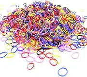 Colorful Rubber Bands for Hair, Small Rubber Bands for Hair Ties Elastics Mini Braids Ponytail Holders for Girl Thick Hair No Damage (Small size (1/2"), Multi-colored)
