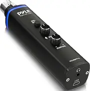 Pyle Microphone XLR-to-USB Signal Adapter - Universal Plug and Play XLR Mic to PC Adaptor for Digital Recording w/Mix Audio Control, 48V Phantom Power, Headphone Volume, USB Cable - PDUSBPP10