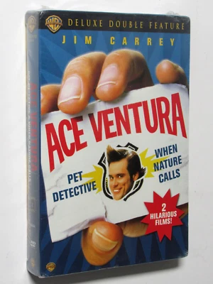 Ace Ventura Double Feature NEW/SEALED DVD Box Set w/Cartoon Jim Carrey + FREE