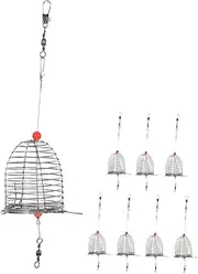 MOBUTOFU 8pcs Bait Cage Fishing Bait Trap Cage Fishing Bait Feeder Catfish Bait Holder Fish Bait Traps for Fishing Carp Fishing Gear Fishing Lure Feeder Fishing Bait Holder Fishing Baskets
