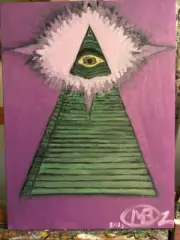 Oil on canvas, "EYE OF PROVIDENCE", artist Manny Blanco of New Orleans