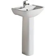 510*405*805mm RAK Lara Gloss White Ceramic Oval Pedestal Basin