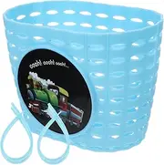 Milisten Bicycle Front Basket Lightweight Plastic Storage Container with Cartoon Train Design Easy to Attach Handlebar Basket for Boys for Scooters and Bikes