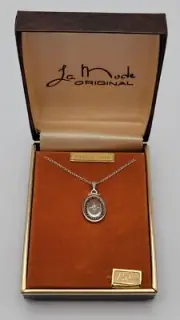 Vintage LaMode Sterling Silver Diamond Filigree Pendant Necklace - NOS