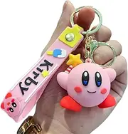Cute Kirby Keychains For Girls Boys, Cool Pendant Keychains Accessories, Kawaii Key ring Purse Backpack, Key chain Car Charms (A), A