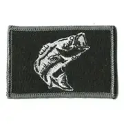 VELCRO® BRAND Fastener Morale HOOK PATCH Bass Largemouth Fishing Black 3x2"