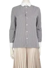 Navy Striped Button Up Shirt