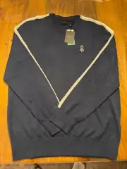 NWT MEN'S DUNNING GOLF CREW NECK SWEATER, SIZE: L, COLOR: MIDNIGHT HEATHER (M18)