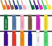 Cable Labels Tags,TuoYi 360pcs Cable Cord Labels for Cable Management Waterproof Cord Labels for Laser Printer and Handwriting,Marks Clearly,12 Colors
