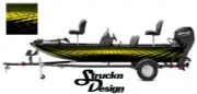 Fading Yellow Honeycomb Hexagon Black Fish Bass Boat Black Decal Wrap USA Vinyl