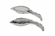Flame Mirror Set Chrome for Harley Davidson by V-Twin
