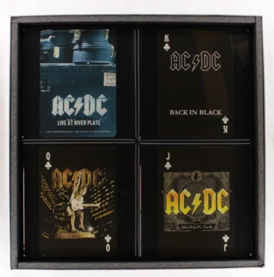 AC/DC Collector Card Drink Coaster Set 4 Coasters - Handmade