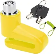GNAUMORE Scooter Disc Brake Lock, Motorcycle Brake Disc Lock, Disc Brake Lock with Reminder Cable, Brake Disc Lock, Motorcycle Lock Alarm, Electric Scooter Wheels Locker Yellow