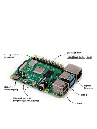 【可開發票】樹莓派4代開發板Raspberry Pi 4B 4核 1/2/4/8G ARM主板電腦編程