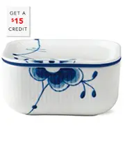 Royal Copenhagen Blue Fluted Mega Butter Jar With Lid with $15 Credit