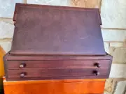 US Art Supply 2-Drawer Adjustable Wooden Storage Box with Fold Up Drawing Easel