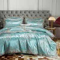 在飛比找蝦皮購物優惠-歐式 貢緞床包 素色床包 冰絲床包 四件套 宮廷風 蕾絲床包