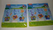 BUBBLE GUPPIES 12pc SWIRL DECORATIONS CARTOON THEME PARTY SUPPLIES, 2 PACKS