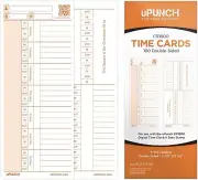100 uPunch Time Cards for CR1000 Digital Time Clock & Date Stamp