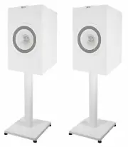 Pair 21” Steel White Stands For KEF Q150 Bookshelf Speakers Robust Metal Poles