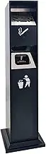 120cm Trash Can (with Key), Outdoor Metal Cigarette Butt Container, Heavy Duty Floor-Standing Ashtray, Removable, Suitable for Public Smoking Areas