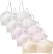 [FEOYA] Girls Bra Cotton Training Crop Bra Tops Sports Bra Wireless Underwear Bralette Soft for 7-14 Years