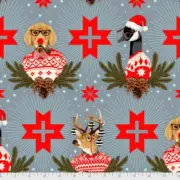 Free Spirit Holiday Homies FLANNEL by Tula Pink FNTP001 Blue Spruce Buck...