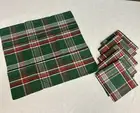 Set Of 6 Green Plaid Placemats Washable 100%Cotton 17X19” Made In India NEW