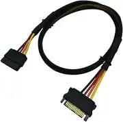 COMeap SATA Power Extension Cable Long, M/F Serial ATA HDD Hard Drive Adapter Sleeved 24-inch(60CM)
