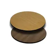 24'' Round Restaurant Table Top with Natural or Walnut Reversible Laminate Top