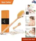 Premium Dry Brushing Body Brush Set- Natural Boar Bristle Body Brush, Exfolia...