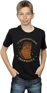 [Absolute Cult] Star Wars The Rise Of Skywalker Chewbacca First Resistance Crew Boys T-Shirt Black 7-8 Years